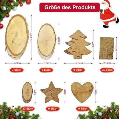 Adventskranz Deko Weihnachten Holzscheiben Baumrinde Sterne