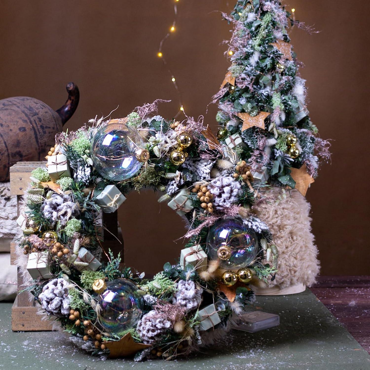 Apragaz 73 STK Adventskranz Deko Weihnachtsbaum Herz Sterne Schneeflocken