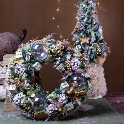 Apragaz 73 STK Adventskranz Deko Weihnachtsbaum Herz Sterne Schneeflocken