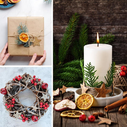 73tlg. Adventskranz Deko Weihnachten Holzscheiben Baumrinde Sterne Herzen Schnee