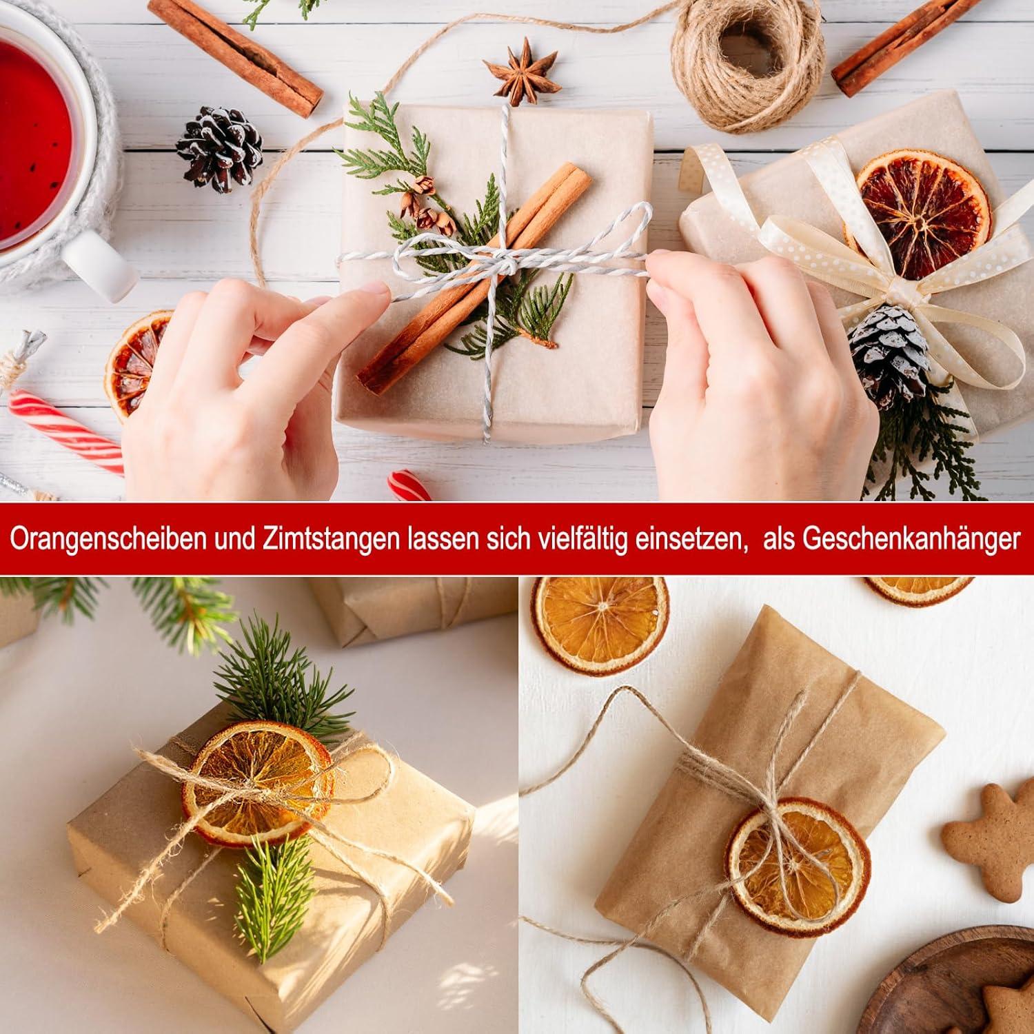 20 Getrocknete Orangenscheiben 20 Zimtstangen Weihnachtskranz Deko
