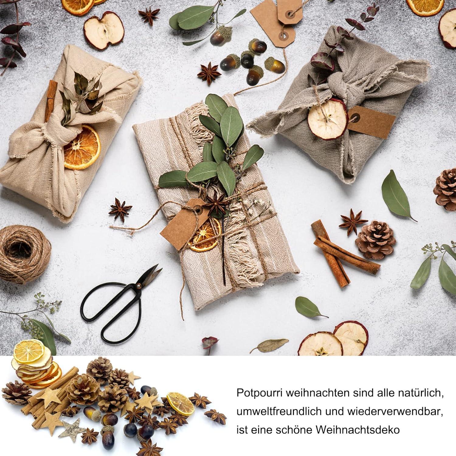 Weihnachtsdeko Adventskranz Deko Set Weihnachtspotpourri Natur Dekoration