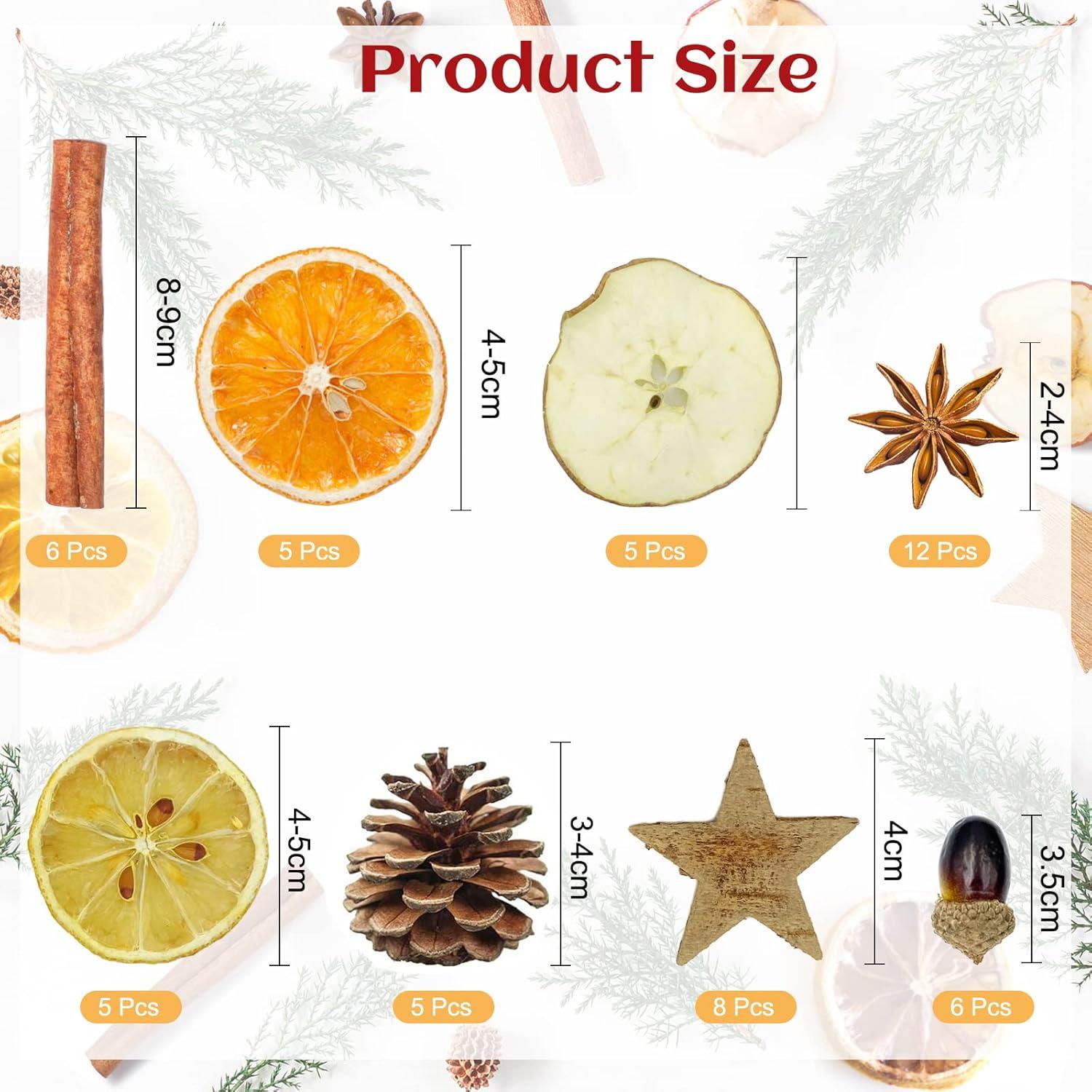 52-teiliges Weihnachtsdeko Potpourri Set | Natur Dekoration für