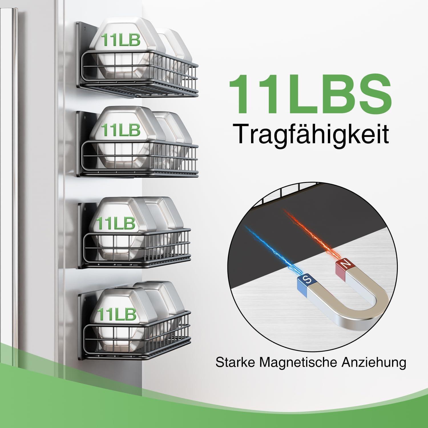 Magnetisches Gewürzregal für Kühlschrank, 4 Stück, Premium