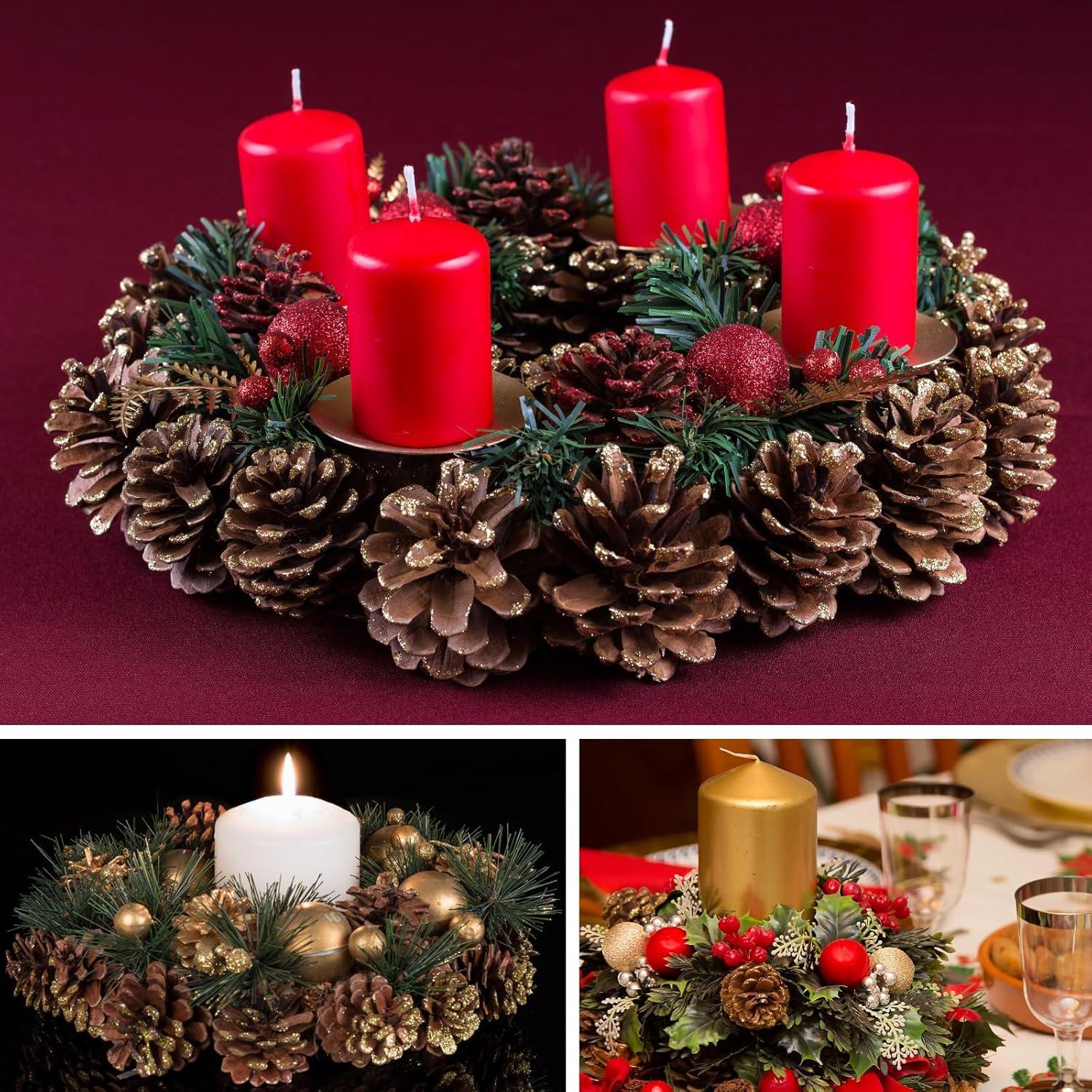 30 Stück Goldene Tannenzapfen 3-4cm Weihnachtsdeko Set für Basteln, DIY