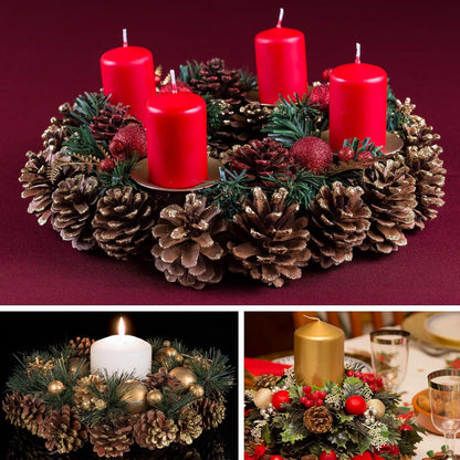 30 Stück Goldene Tannenzapfen 3-4cm Weihnachtsdeko Set für Basteln, DIY