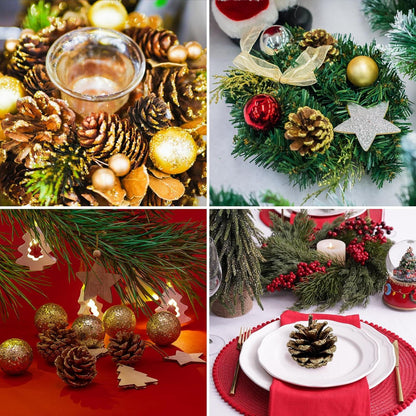 Tannenzapfen goldfarben 30 Stück 3-4cm Weihnachtsdeko Set Pinienzapfen