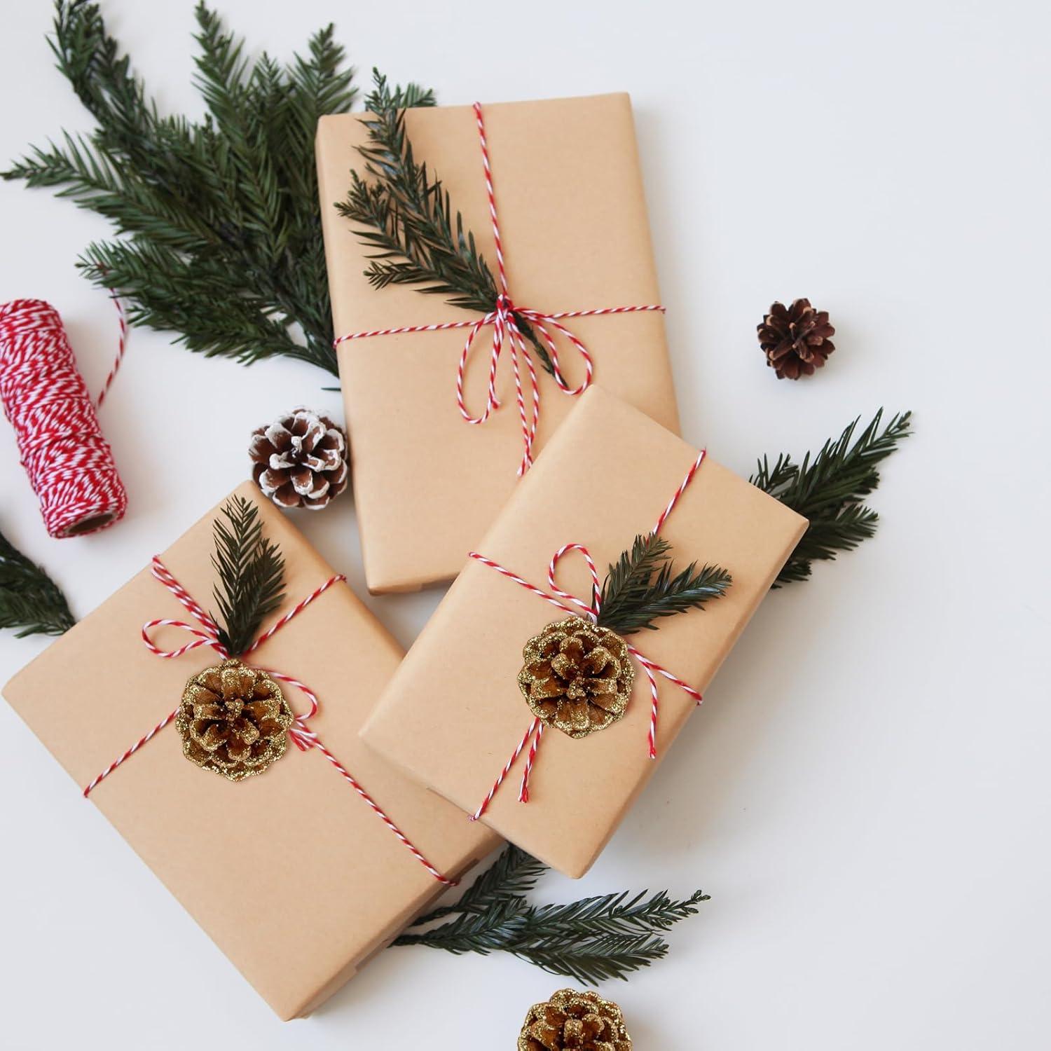 30 Stück Goldene Tannenzapfen 3-4cm Weihnachtsdeko Set für Basteln, DIY