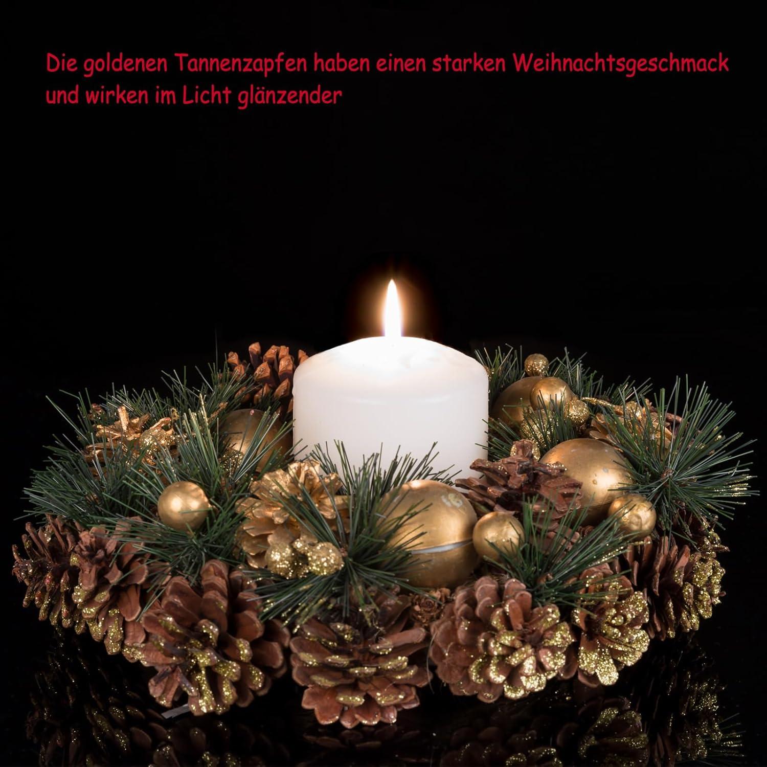 30 Stück goldfarbene Tannenzapfen 3-4cm für Festtage & DIY-Basteleien