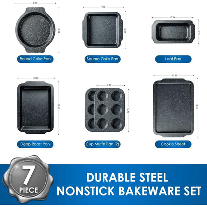 Antihaft Backformen Set 7-teilig Backen Brot Kuchen Muffins