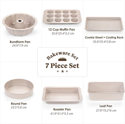 Antihaft Backformen Set 7-teilig Backen Brot Kuchen Muffins