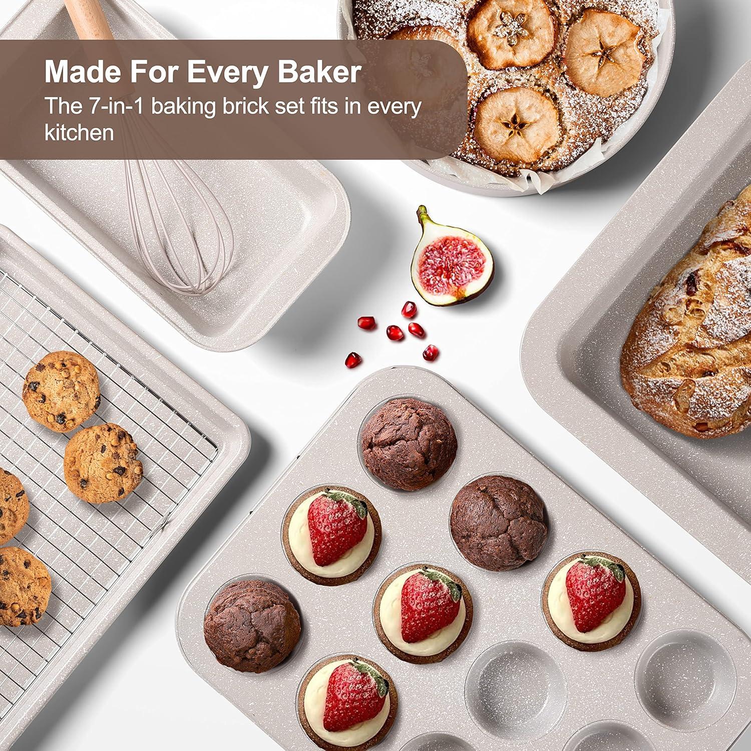 Granit Antihaft Backformen Set 7-teilig für Backofen Backen - RIOVARM