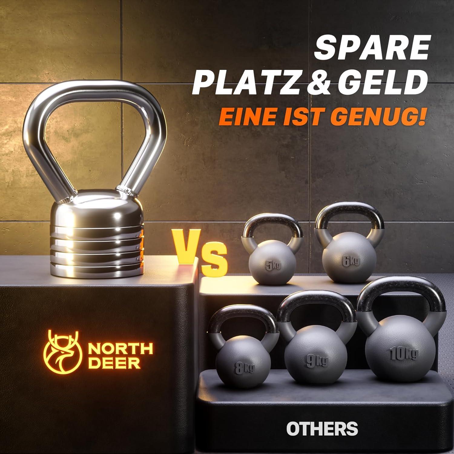 Verstellbare Stahl Kettlebell 5 kg/10 kg - Krafttraining Fitness Hantel
