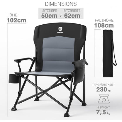 XXL Campingstuhl Faltbar 230KG Belastbar Stuhl mit