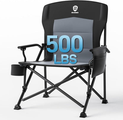 Campingstuhl Klappbar 230KG Belastbar XXL Sitzbreit mit Seitentasche
