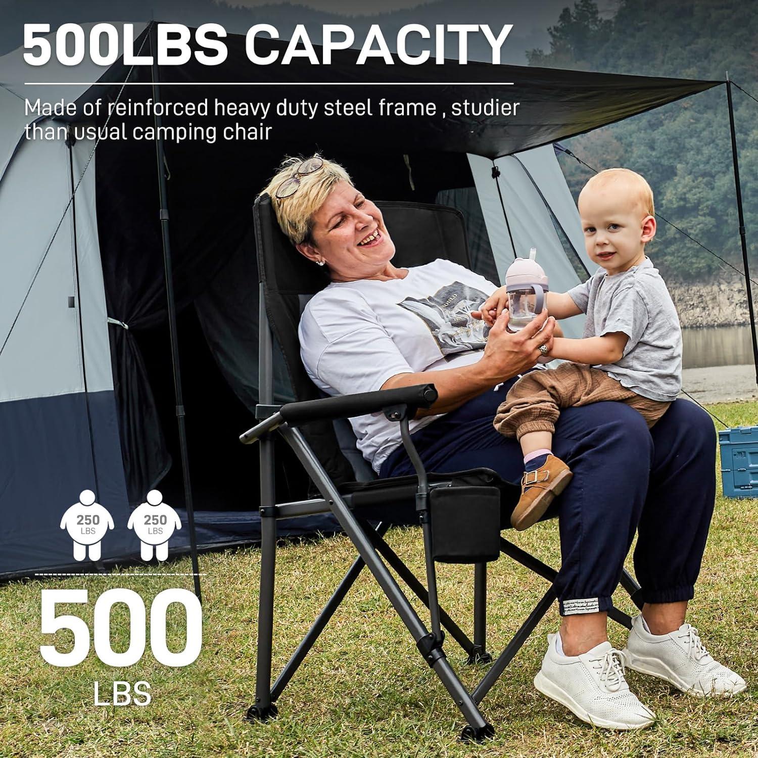 XXL Campingstuhl Faltbar 230KG Belastbar Stuhl mit – Luxus-Kollektion