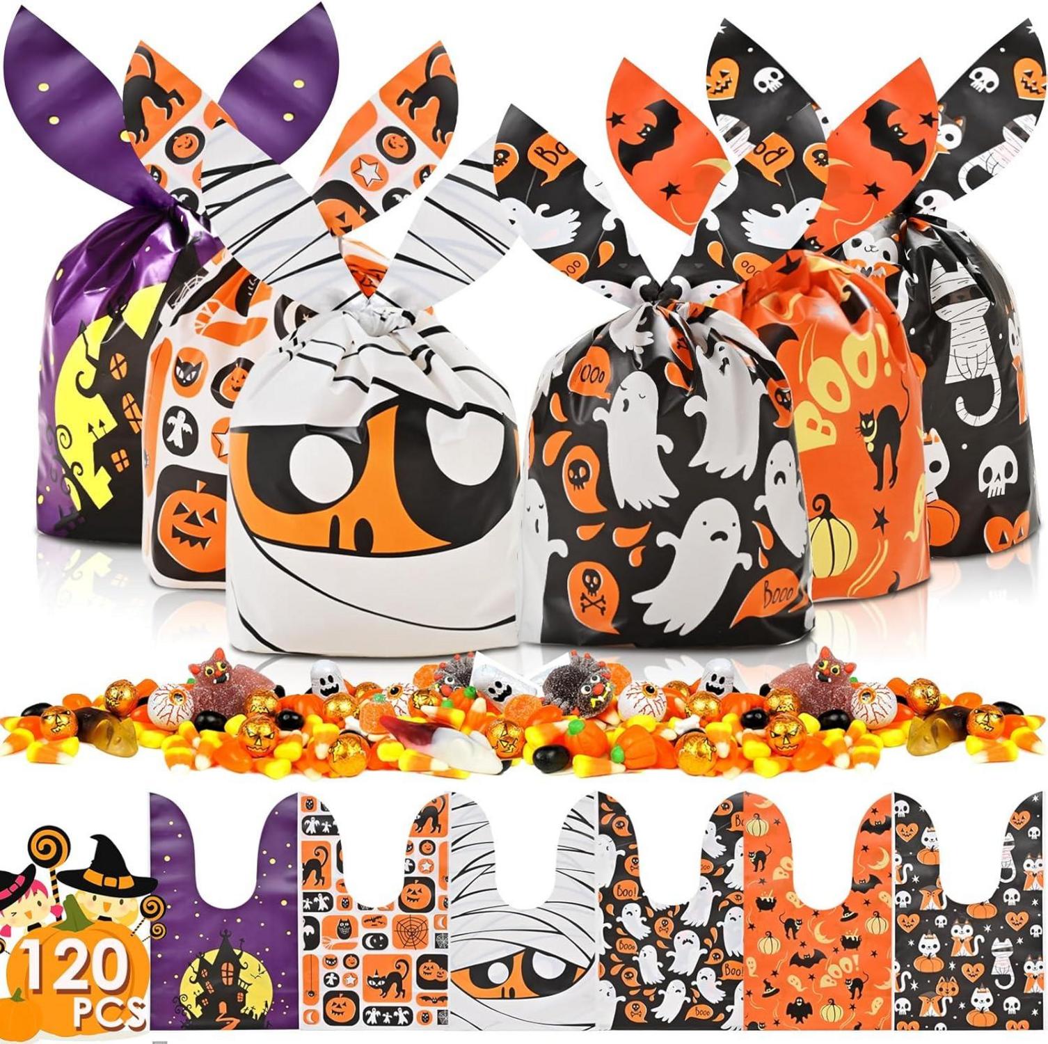 Halloween Süßigkeitentüten 120 Stück verschiedene Designs
