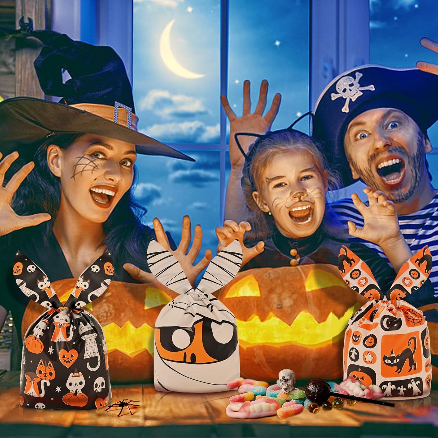 Halloween Süßigkeitentüten 120 Stück Geschenktüten Deko Hasenohren