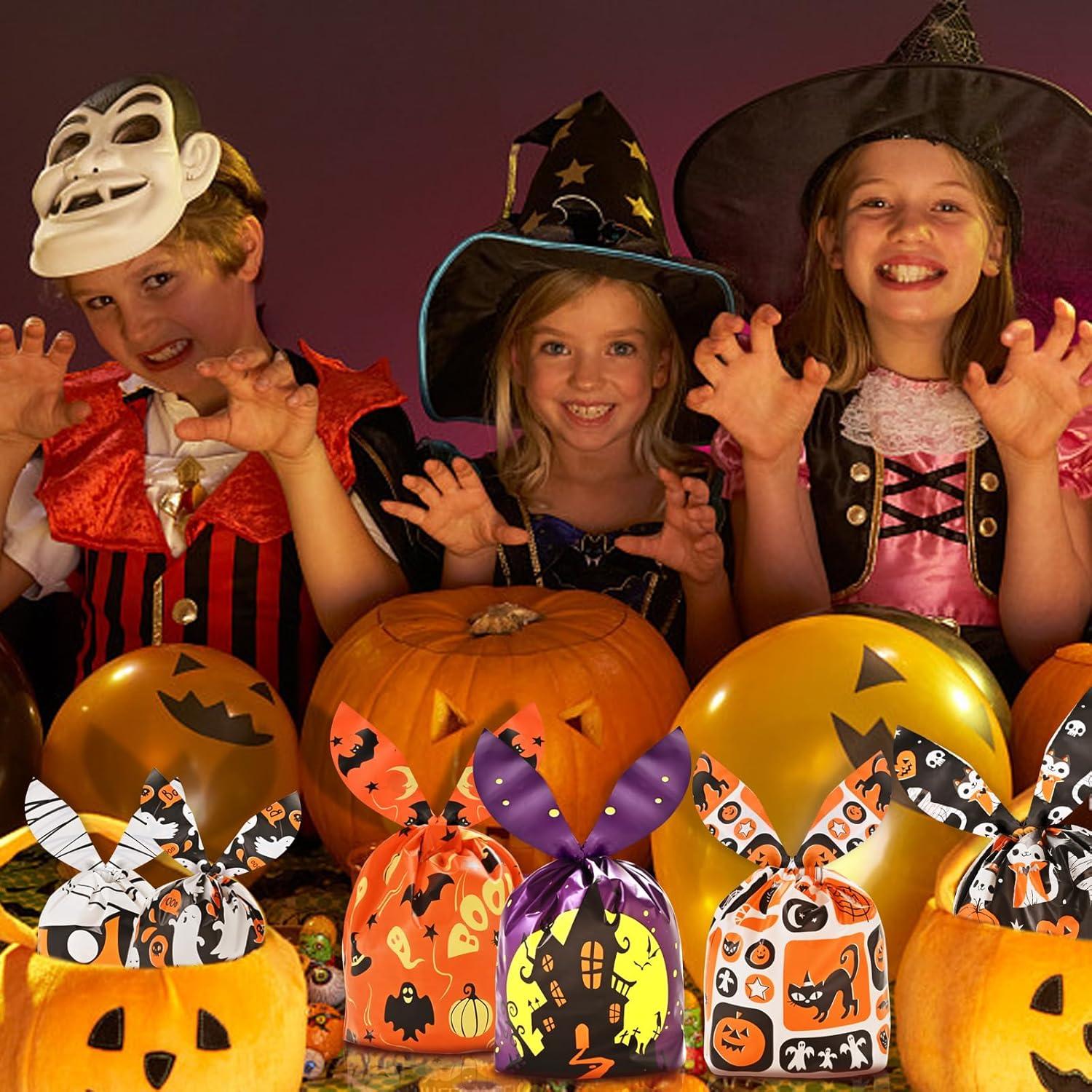 120 Halloween Süßigkeitentüten Hasenohren-Design 34x58cm