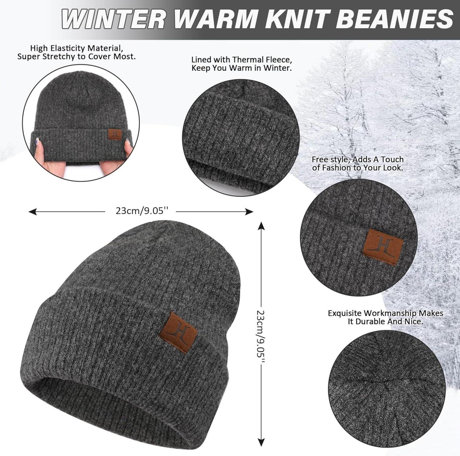 Winter Beanie Mütze und Schal Set für Damen und Herren