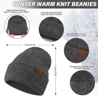 Winter Beanie Mütze und Schal Set für Damen und Herren