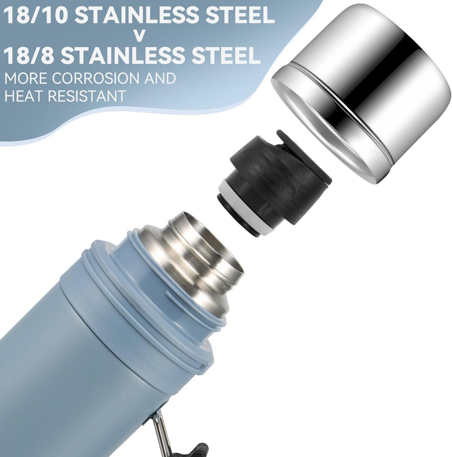 Thermoskanne 1L Trinkflasche Edelstahl Isolierflasche BPA Frei