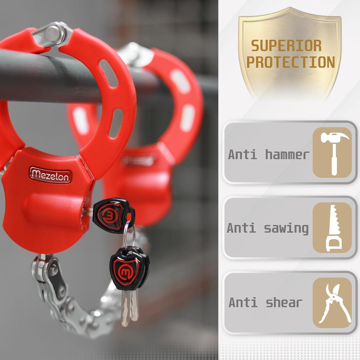 Hochsicherheits E Scooter Handschellenschloss Rot