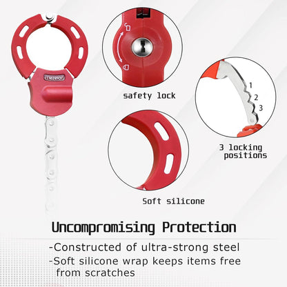 Hochsicherheits Handschellenschloss für E Scooter und Fahrräder Rot