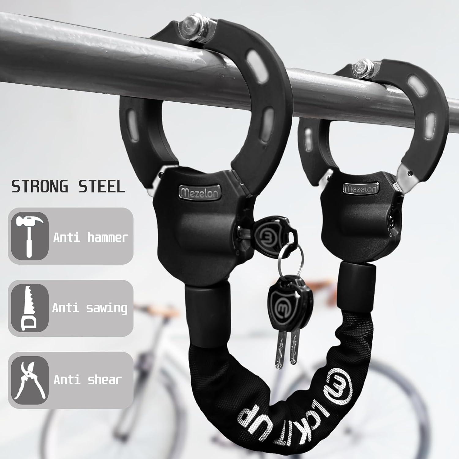 Mezelon E Scooter Handschellenschloss 8mm Schwarz Hochsicherheitsschloss