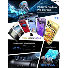 LISEN 54W Zigarettenanzünder USB C Adapter PD&QC3.0 Auto