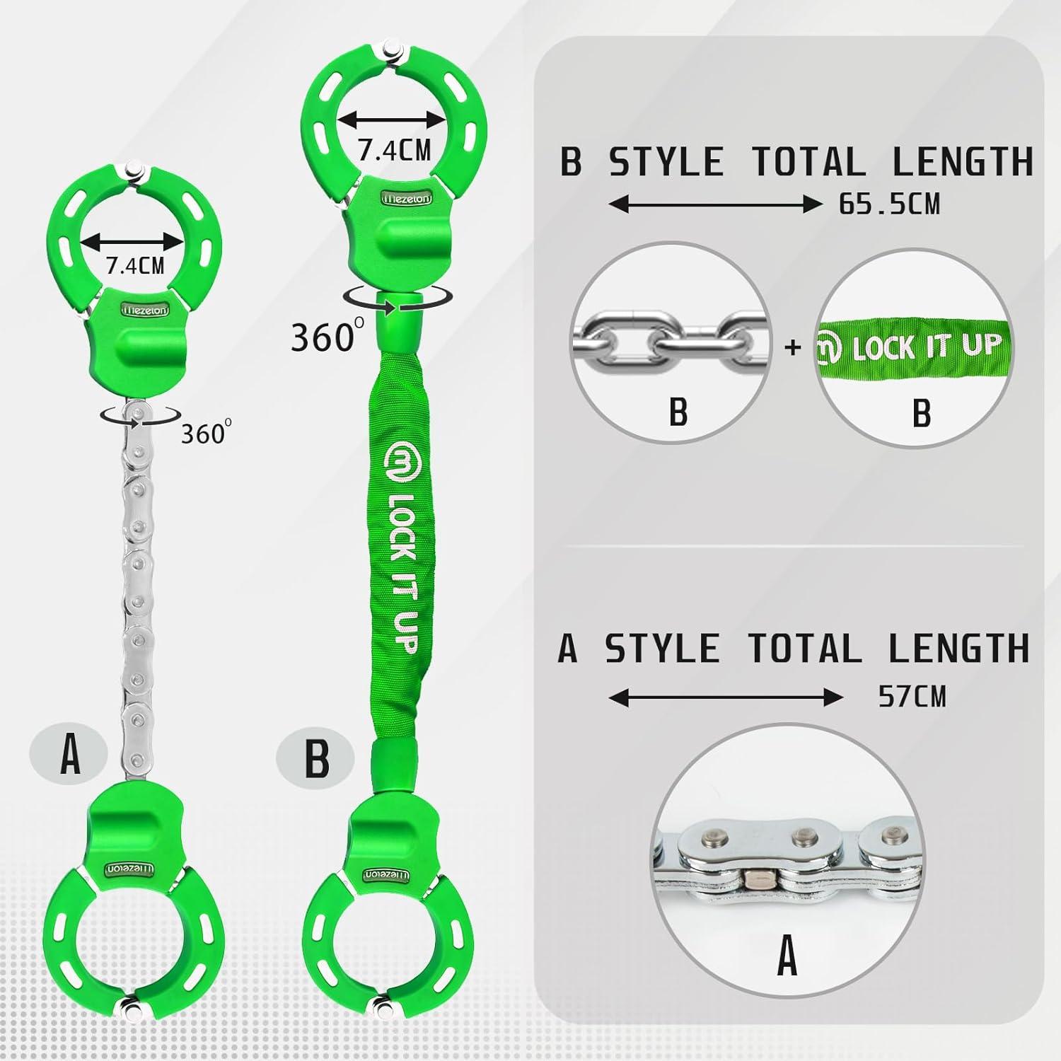 Hochsicherheits Handschellenschloss E Scooter Schloss 8mm Grün