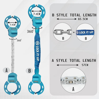 E Scooter Schloss 8mm Hochsicherheits Handschellenschloss Blau E-Bike