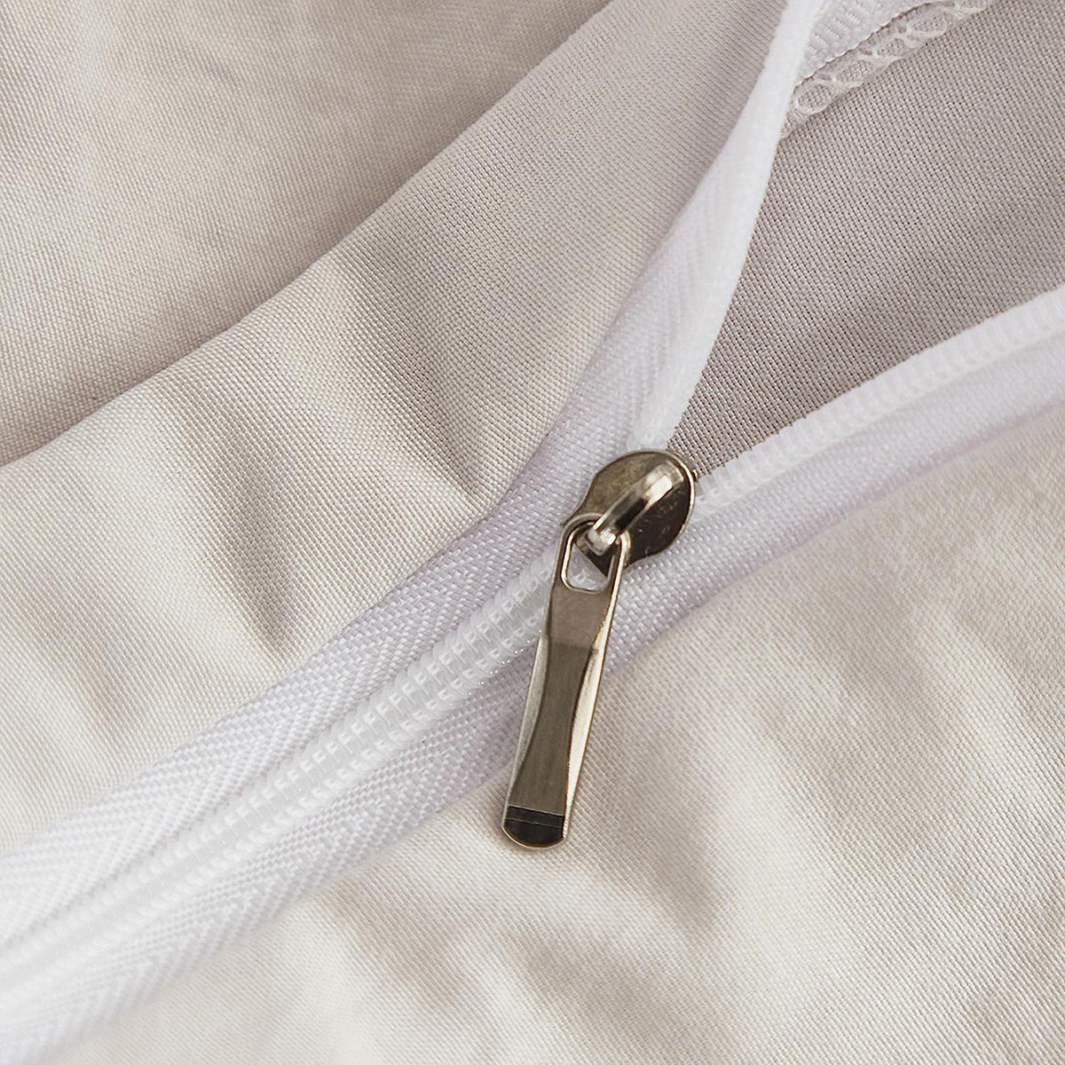 Bettwäsche-Set 135x200 Rüschen Mikrofaser 4-teilig Beige