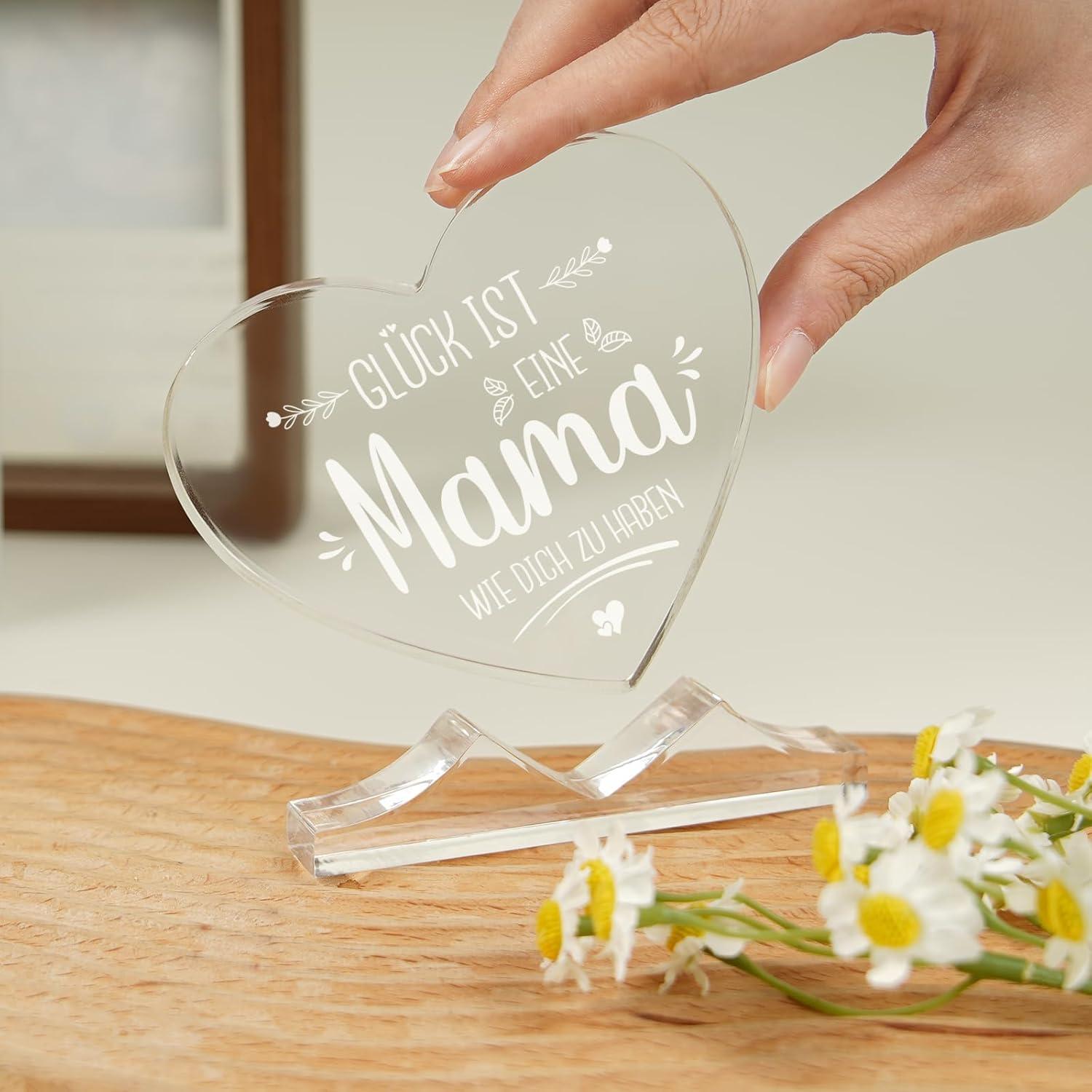 Juratar® Acryl Herz Deko für Mama, Geburtstagsgeschenk, langlebig & vielseitig