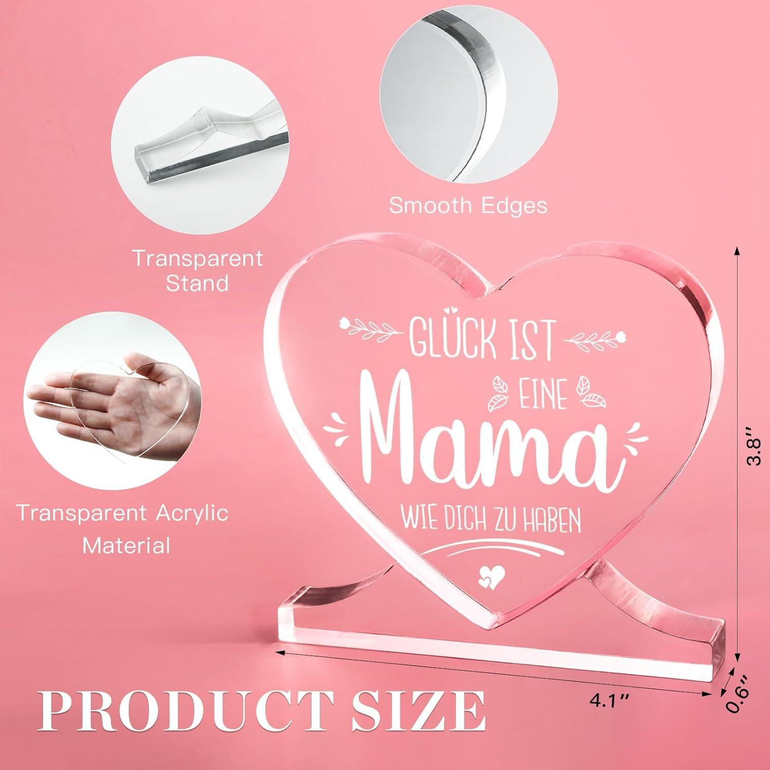 Geschenk für Mama Herzförmige Acryl Dekoration, Geburtstagsgeschenk