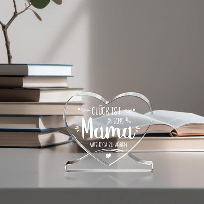 Herzförmiges Acryl Dekoration Geschenk für Mama, Geburtstagsgeschenk