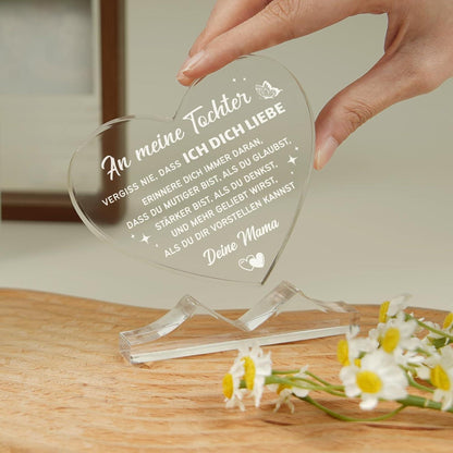 Herzförmiges Acryl-Geschenk für Tochter von Mama
