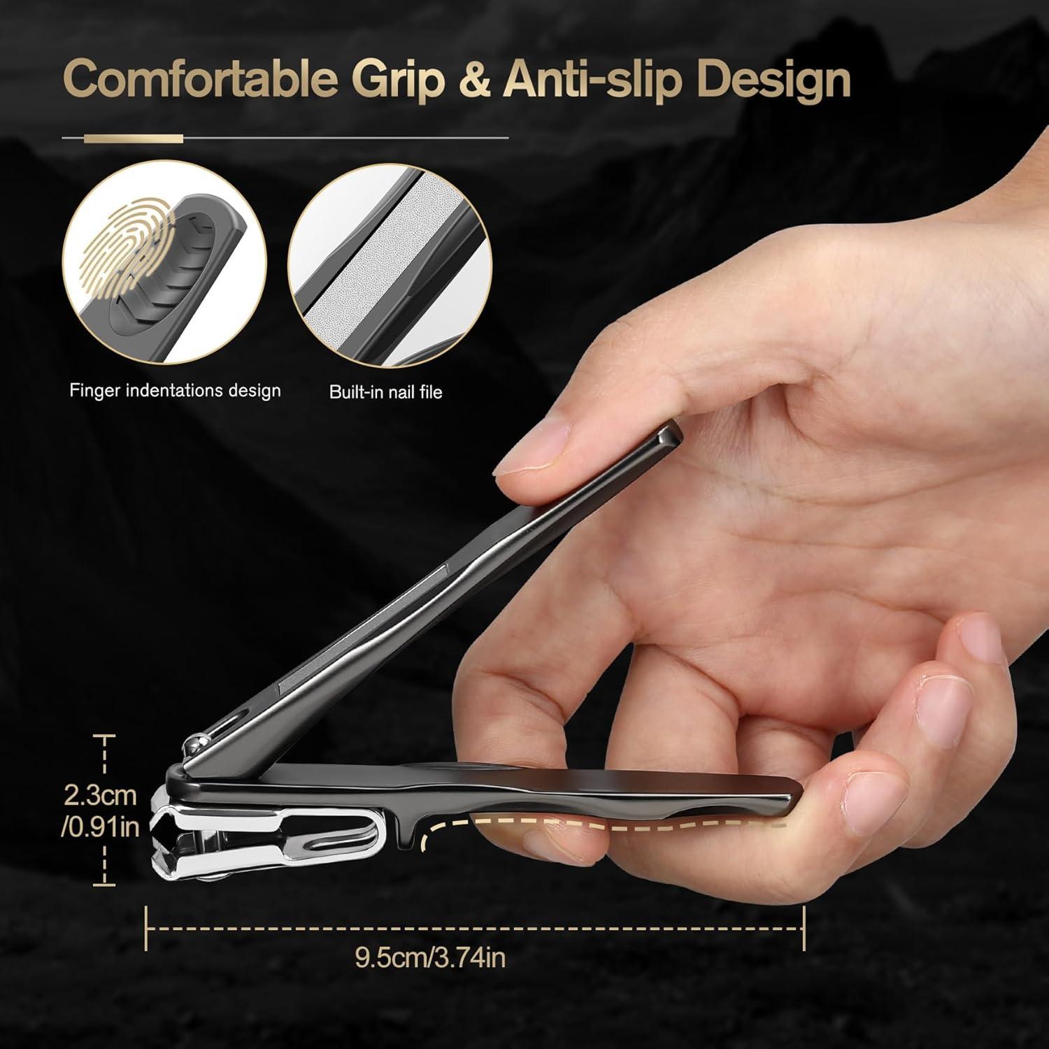 360° drehbarer Nagelknipser für Senioren und Erwachsene, extra langer Griff, ergonomisch, für dicke Nägel