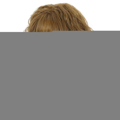 Braune Lockenperücke 70er 80er Rocker Stil