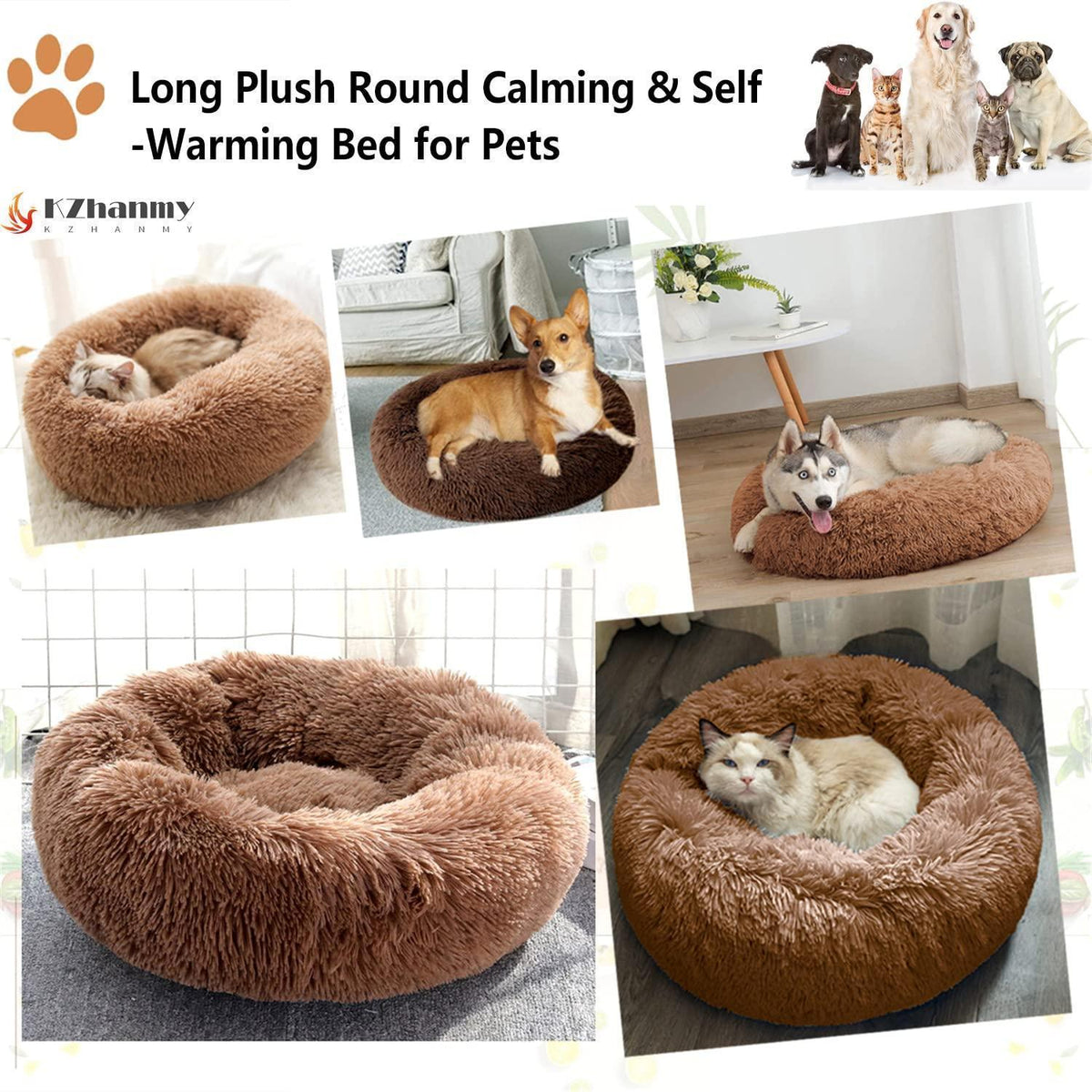 Rundes Hundebett Flauschig Donut – Bequemes Hundesofa 4XL
