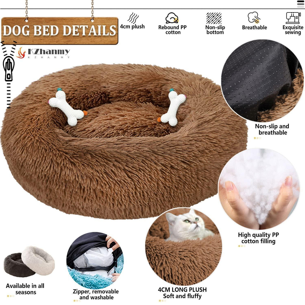 Rundes Hundebett Flauschig Donut – Bequemes Hundesofa 4XL