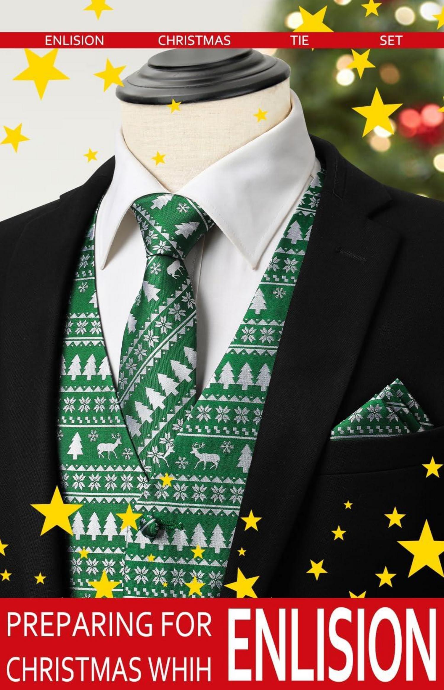 Herren Weihnachts Weste Santa Claus V-Ausschnitt