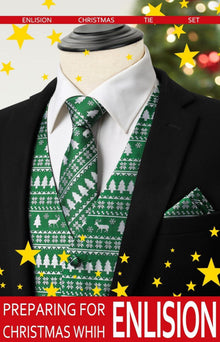 Herren Weihnachts Weste Santa Claus V-Ausschnitt