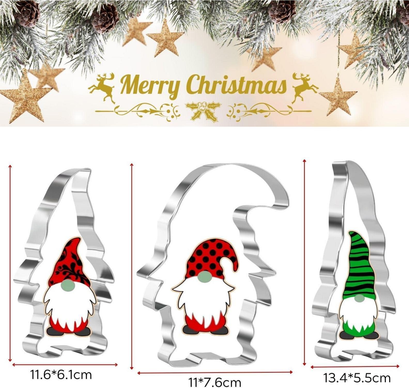 Zwerg Ausstechformen Set Edelstahl Weihnachten Backen 3 Stück
