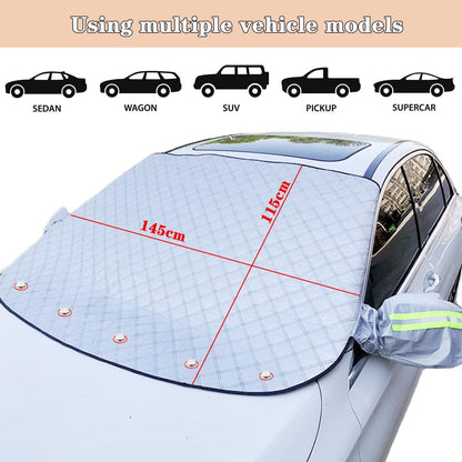 Frontscheibenabdeckung Winter Autoscheibe Frostabdeckung Magnete 145x115cm sopischenazartherapie
