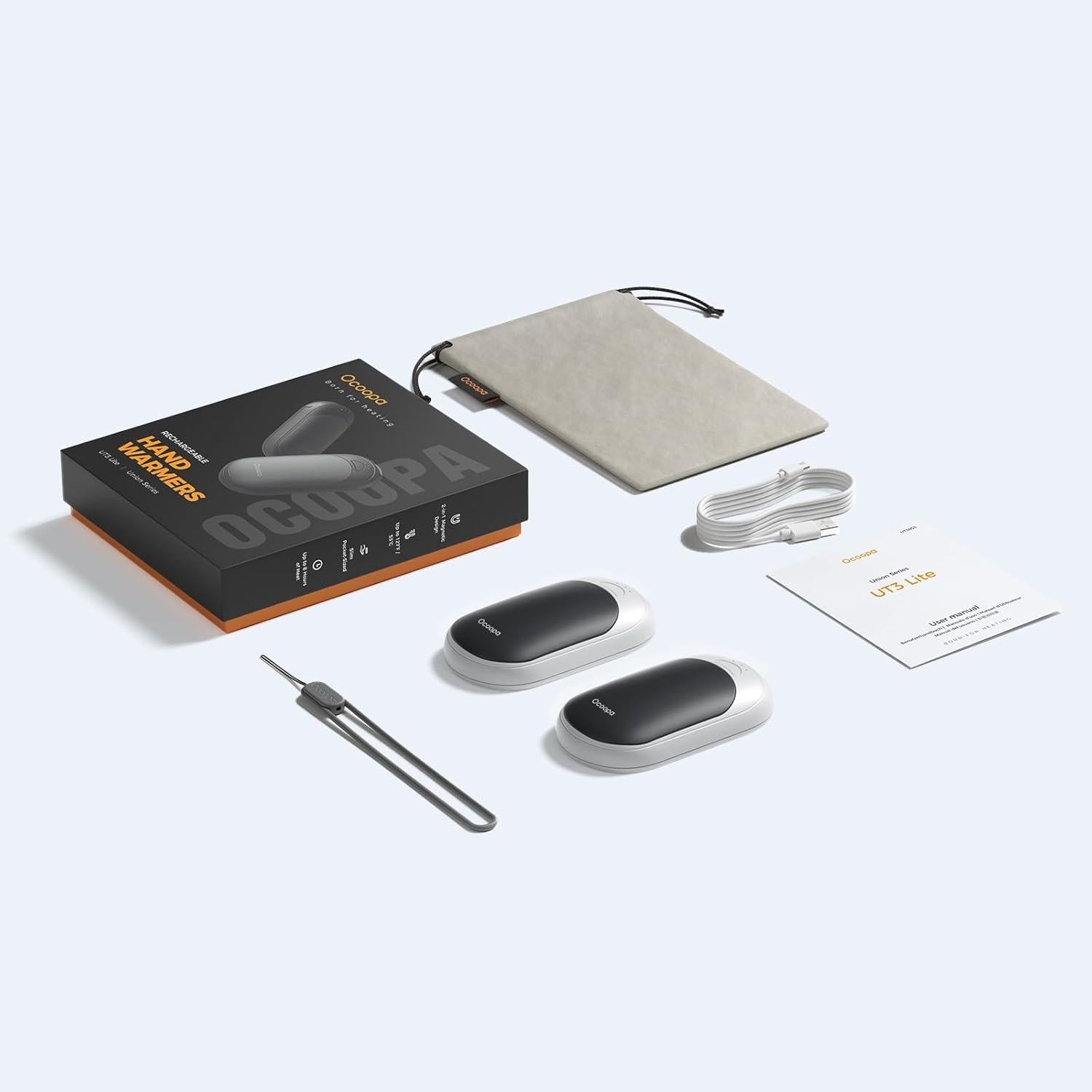Wiederaufladbarer Handwärmer, 2er-Pack, Ultraleicht, 3 Heizmodi