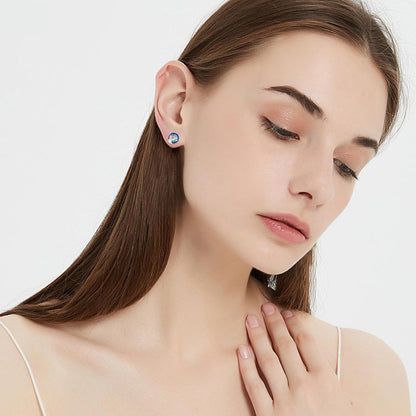 925 Sterling Silber Kristall Pferd Ohrstecker für Damen und Mädchen