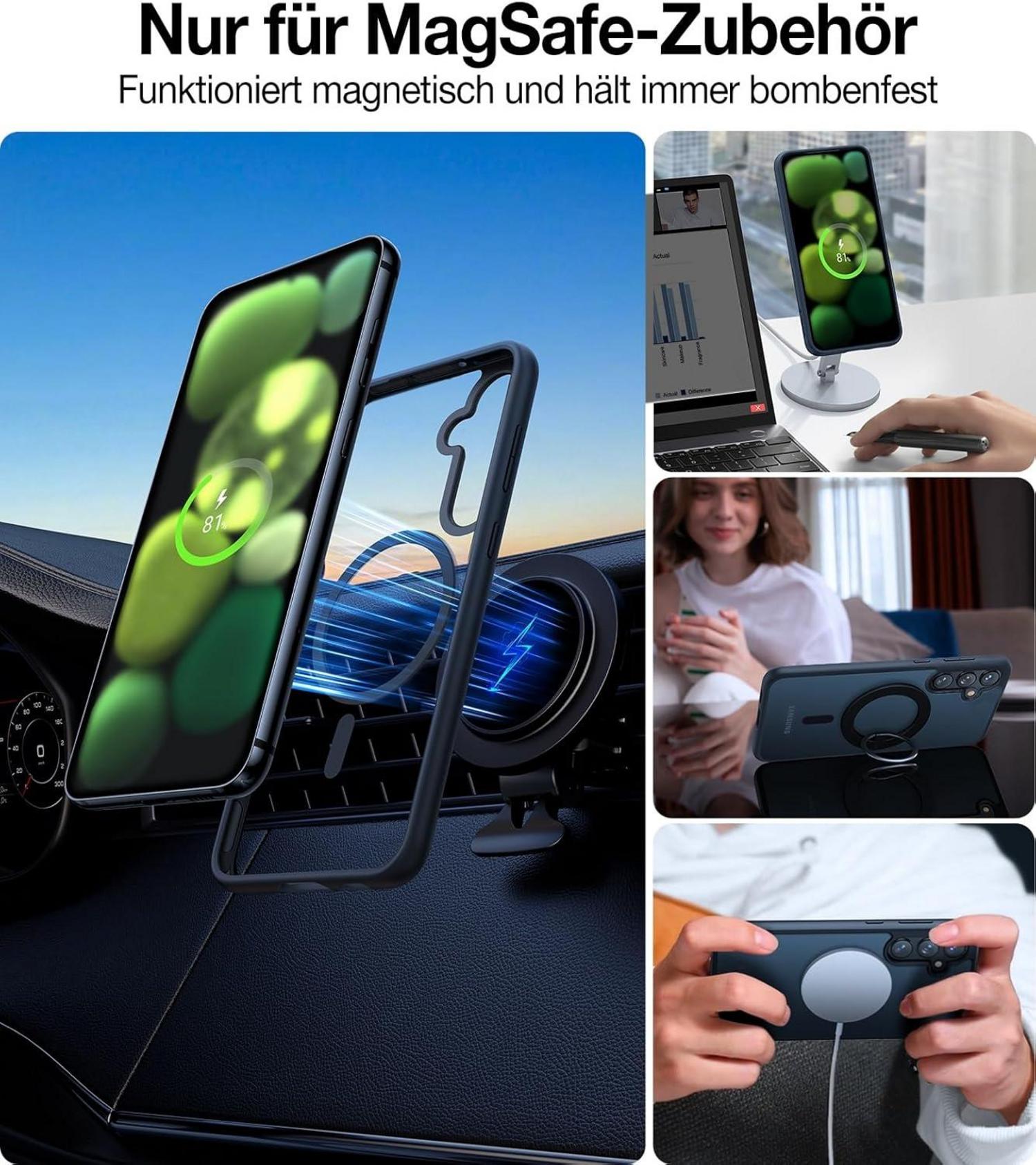 Samsung S23 FE Hülle Schwarz 360° Airbags Magnetisch