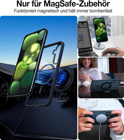 Samsung S23 FE Hülle Schwarz 360° Airbags Magnetisch