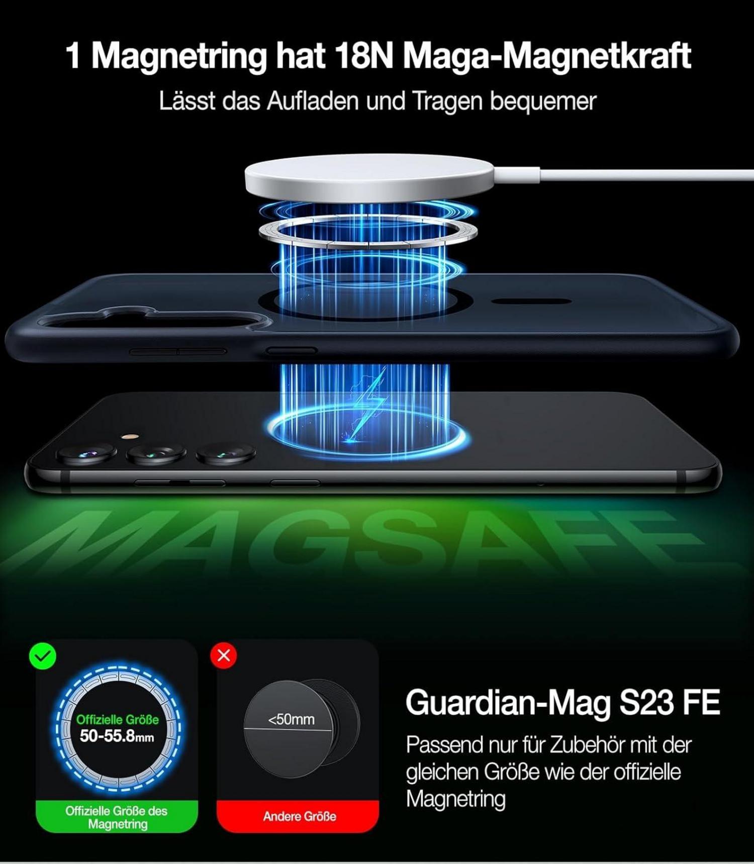 Samsung Galaxy S23 FE Hülle mit MagSafe & SGS zertifizierter Schutz, Schwarz